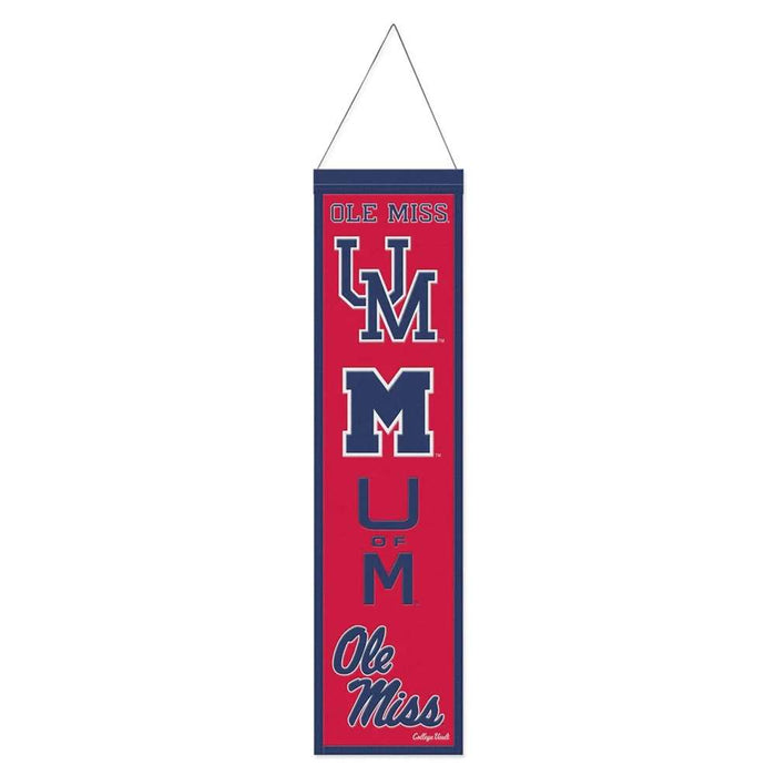 Mississippi Ole Miss Rebels Wool Banner 8X32 in.