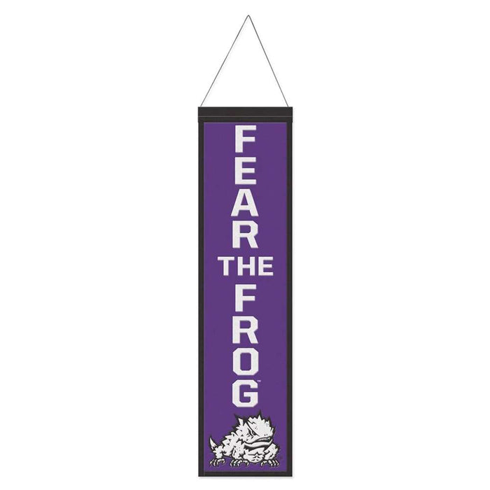 TCU Horned Frogs Wool Banner 8X32 in.