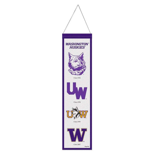Washington Huskies Wool Banner 8X32 in.