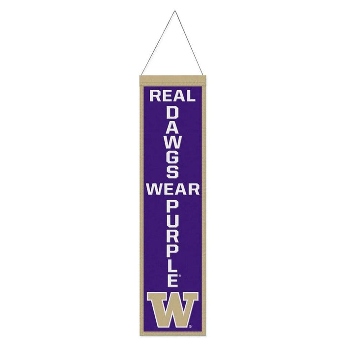 Washington Huskies Wool Banner 8X32 in.
