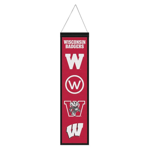 Wisconsin Badgers Wool Banner 8X32 in.