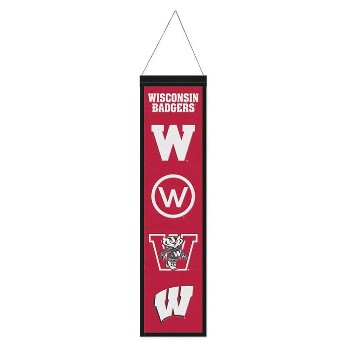 Wisconsin Badgers Wool Banner 8X32 in.