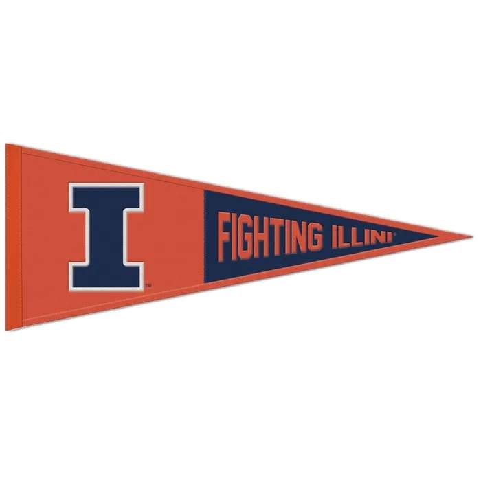 Illinois Fighting Illini Slogan Wool Pennant 13X32 in.