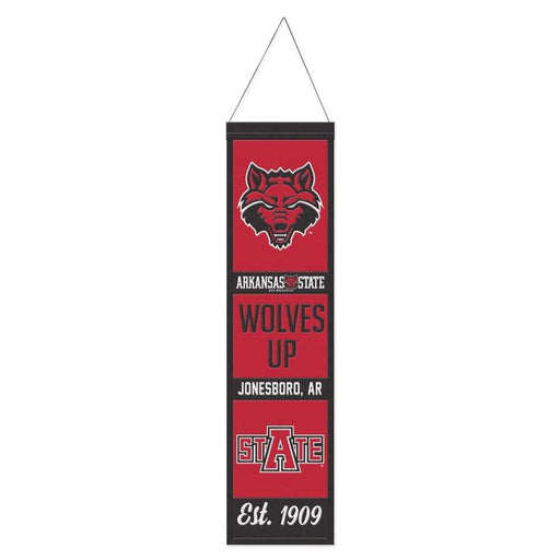 Arkansas State Red Wolves Wool Banner 8X32 in.