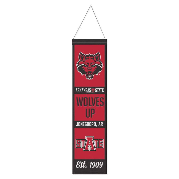 Arkansas State Red Wolves Wool Banner 8X32 in.