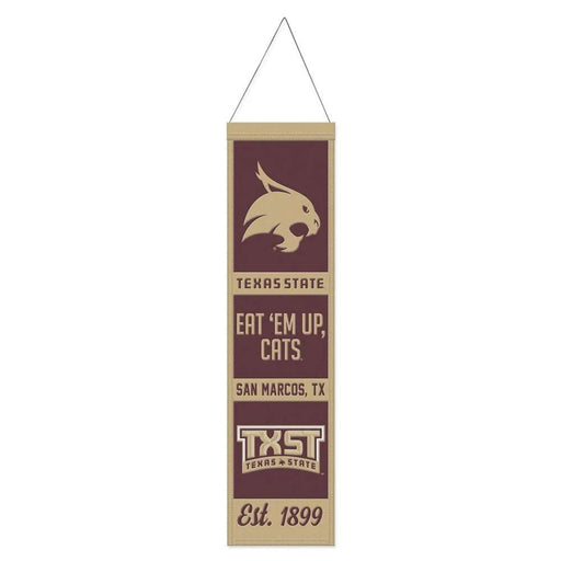 Texas State Bobcats Wool Banner 8X32 in.