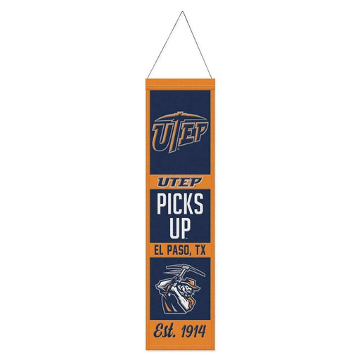 UTEP Miners Wool Banner 8X32 in.