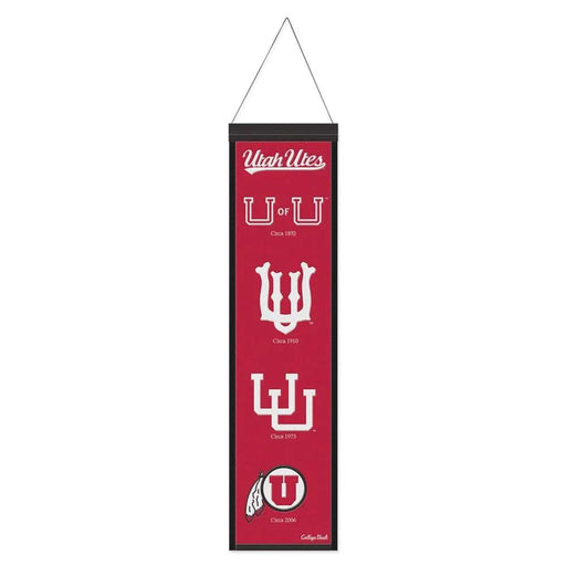 Utah Utes Wool Banner 8X32 in.