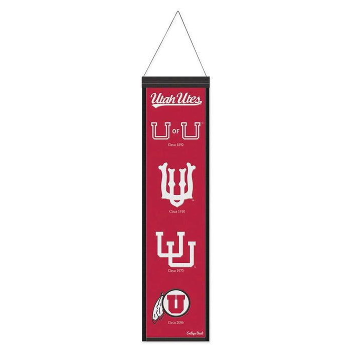 Utah Utes Wool Banner 8X32 in.