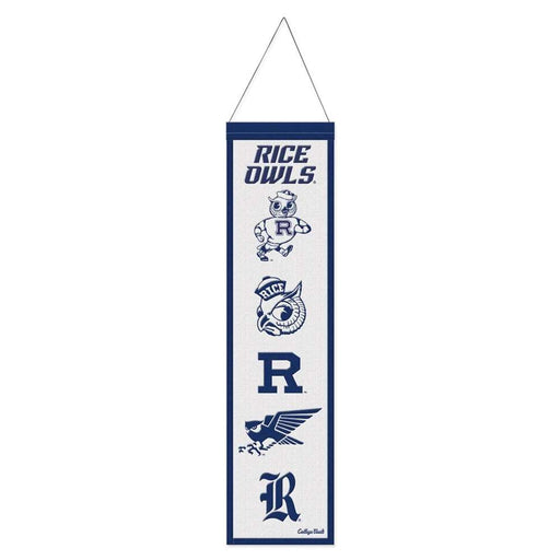 Rice Owls Wool Banner 8X32 in.