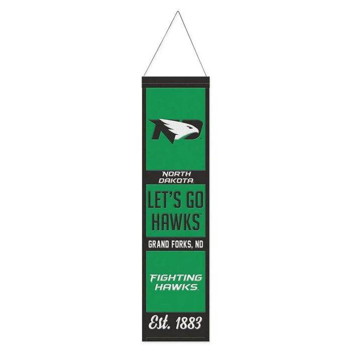 North Dakota Fighting Hawks Wool Banner 8X32 in.
