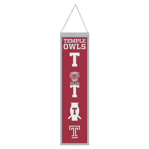 Temple Owls Wool Banner 8X32 in.