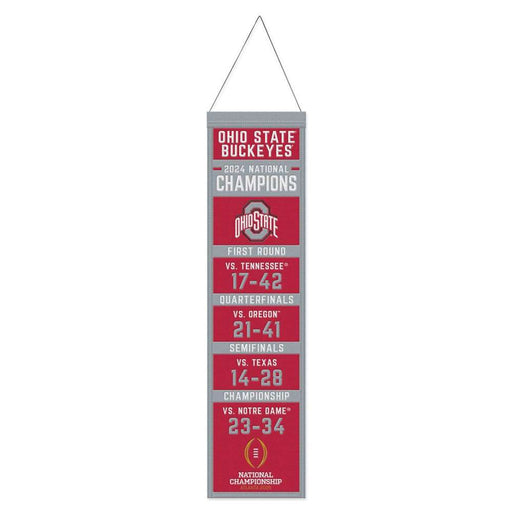 Ohio State Buckeyes 2024 CFL Football National Champions Wool Banner 8X32 in.