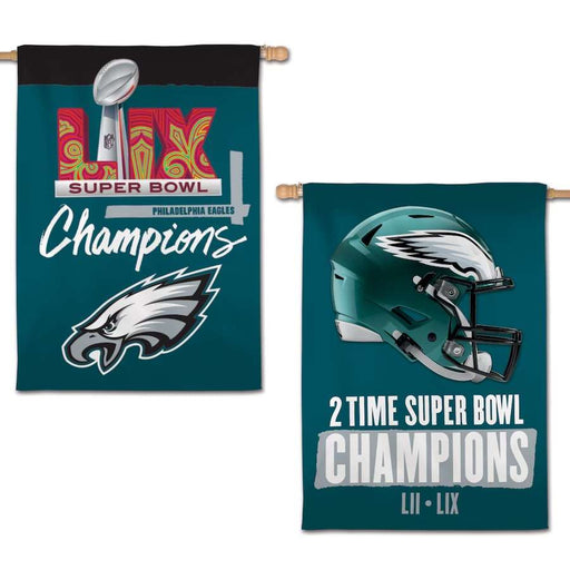 Philadelphia Eagles Super Bowl LIX Champions 28 X 40 Double-Sided Vertical Banner