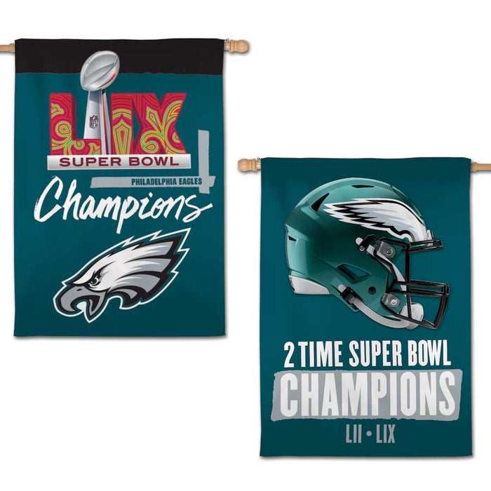 Philadelphia Eagles Super Bowl LIX Champions 28 X 40 Double-Sided Vertical Banner
