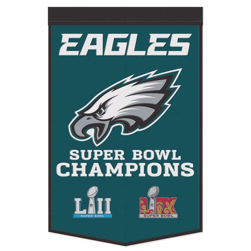 Philadelphia Eagles Super Bowl LIX Champions 24X38 in Wool Banner