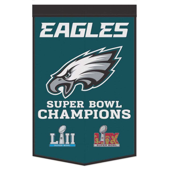 Philadelphia Eagles Super Bowl LIX Champions 24X38 in Wool Banner