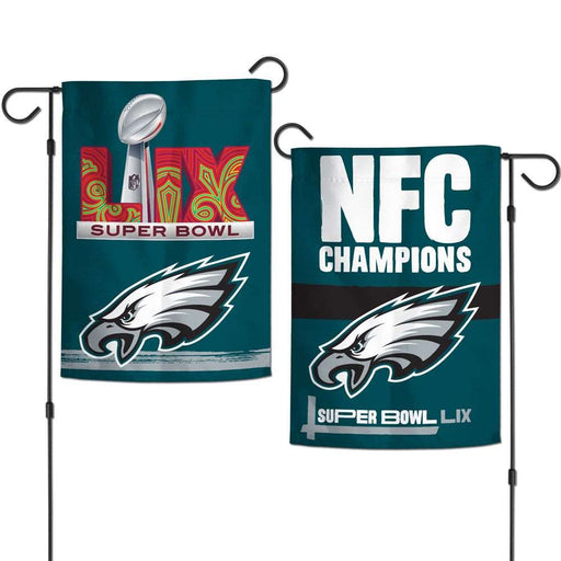 Philadelphia Eagles Super Bowl LIX NFC Champions 2 Sided Garden Flag 12.5X18 in.