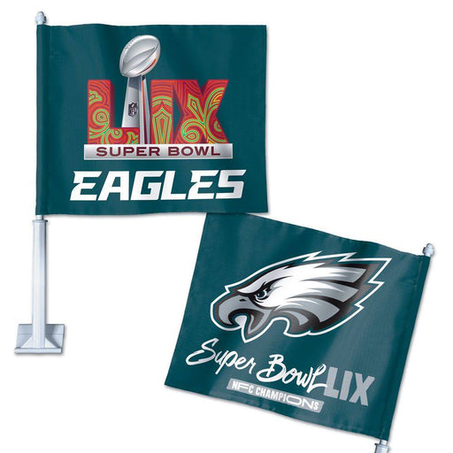 Philadelphia Eagles Super Bowl LIX NFC Champions Car Flag 11.75X14 in.