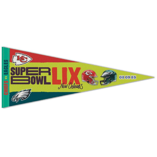 Kansas City Chiefs vs Philadelphia Eagles Super Bowl LIX Premium Pennant 12X18 in.