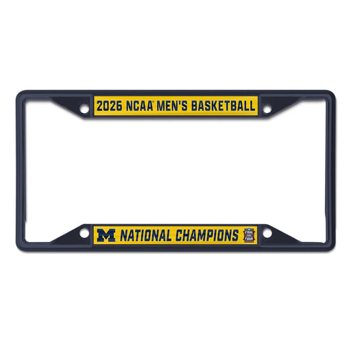 Michigan Wolverines 2026 Men's Basketball National Champions License Plate Frame -Navy
