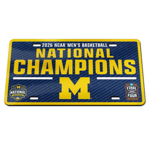 Michigan Wolverines 2026 Men's Basketball National Champions Acrylic License Plate