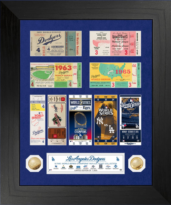 Los Angeles Dodgers Deluxe 9x World Series Champions Gold Coin Photo Mint