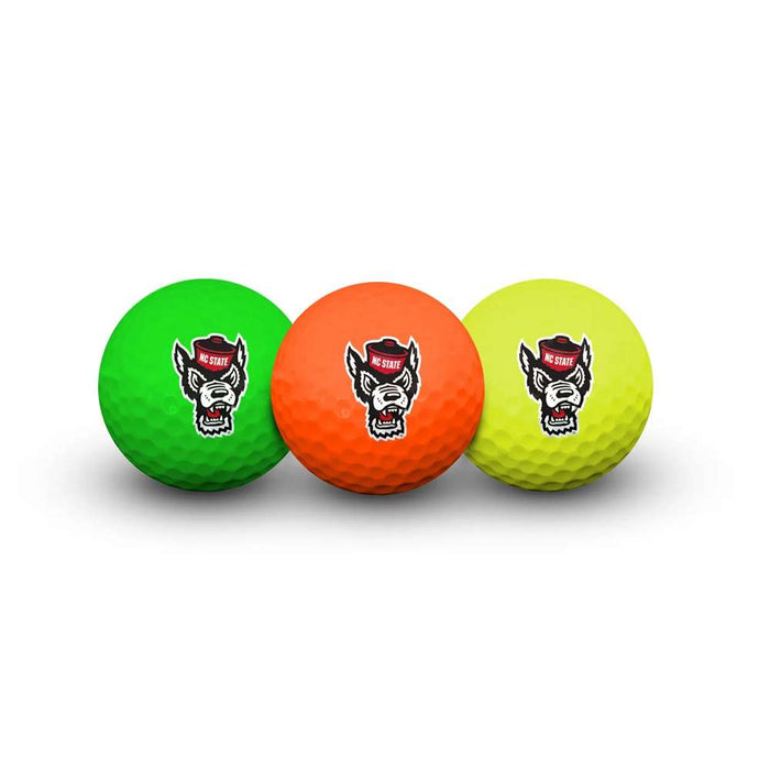 North Carolina State Wolfpack Multi-Color Golf Balls - 3 Pack in Clamshell