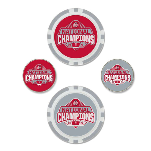 Ohio State Buckeyes 2024 CFL Football National Champions Golf Ball Marker Set of 4