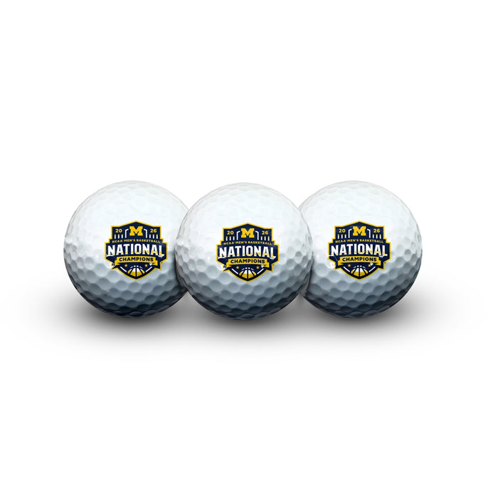 Michigan Wolverines 2026 Men's Basketball National Champions Golf Balls - Set of 3