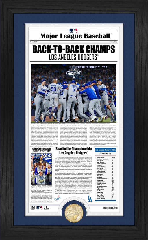 Los Angeles Dodgers 2025 World Series Champions Front Page News Cover Bronze Coin Photo Mint