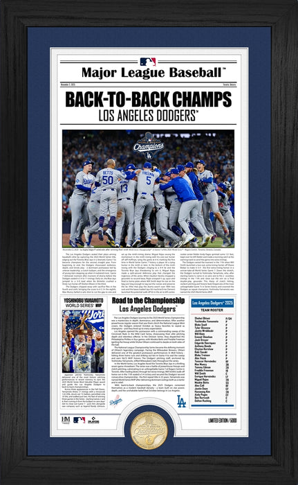 Los Angeles Dodgers 2025 World Series Champions Front Page News Cover Bronze Coin Photo Mint