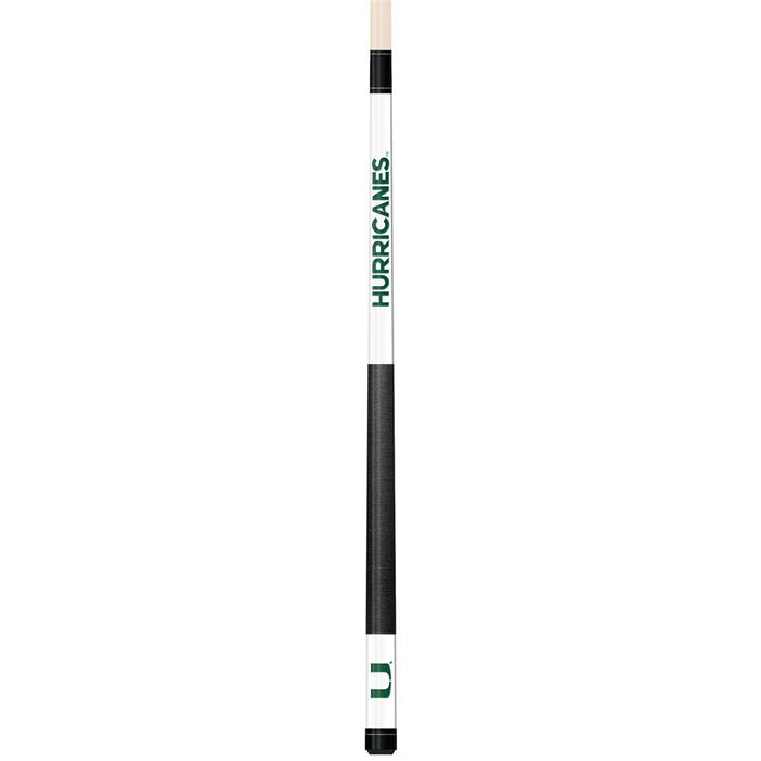 Miami Hurricanes White Laser Etched Cue