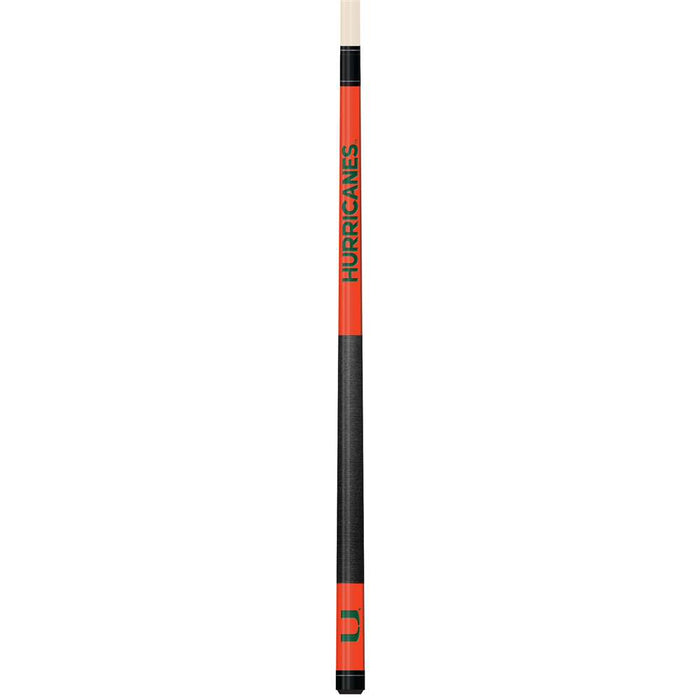 Miami Hurricanes Colored Laser Etched Cue
