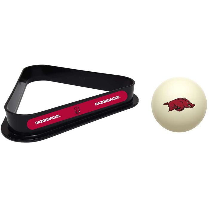 Arkansas Razorbacks Cue Ball and 8 Ball Rack