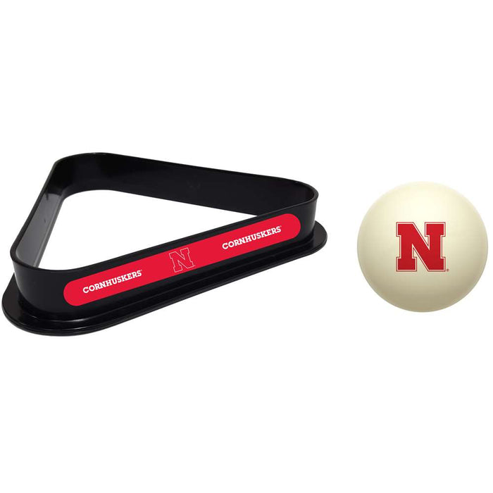 Nebraska Corn Huskers Cue Ball and 8 Ball Rack