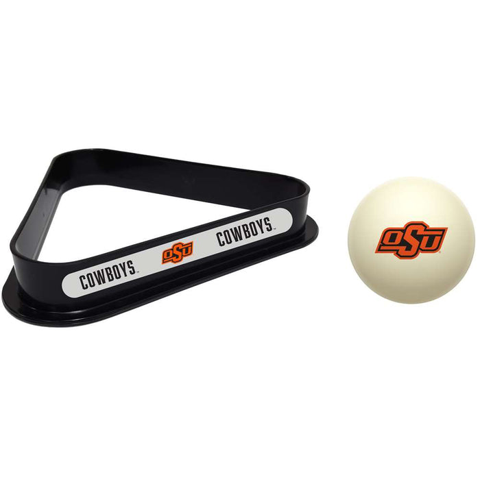 Oklahoma State Cowboys Cue Ball and 8 Ball Rack