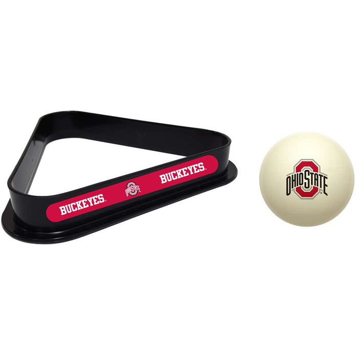 Ohio State Buckeyes Cue Ball and 8 Ball Rack