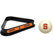 Syracuse Orange Cue Ball and 8 Ball Rack