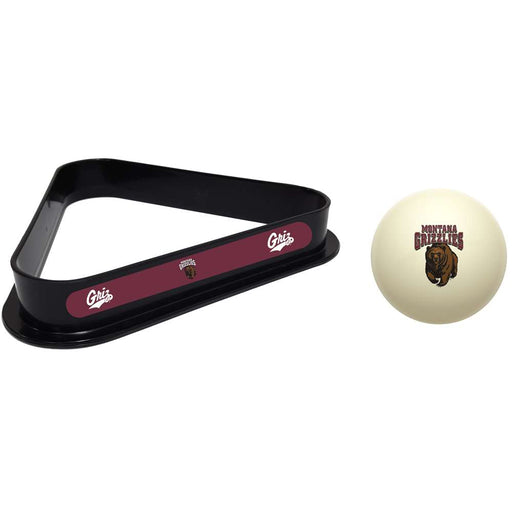 Montana Grizzlies Cue Ball and 8 Ball Rack