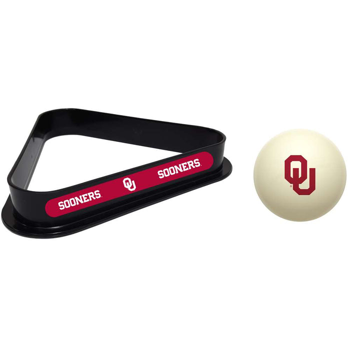Oklahoma Sooners Cue Ball and 8 Ball Rack