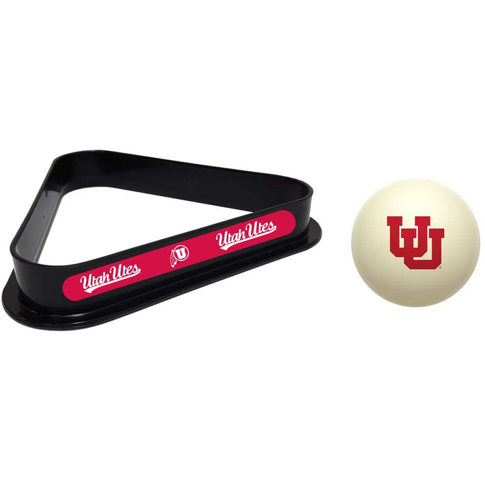 Utah Utes Cue Ball and 8 Ball Rack