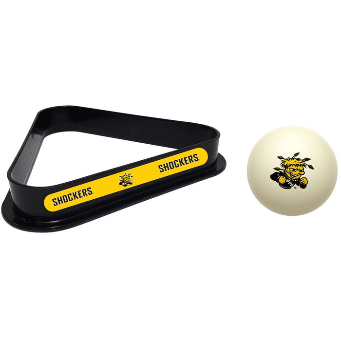 Wichita State Shockers Cue Ball and 8 Ball Rack