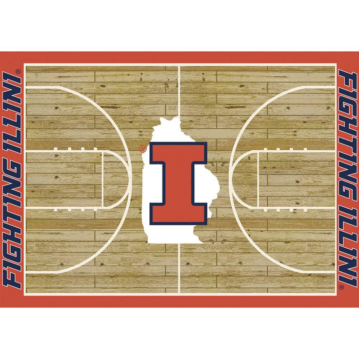 Illinois Fighting Illini 6x8 Courtside Rug
