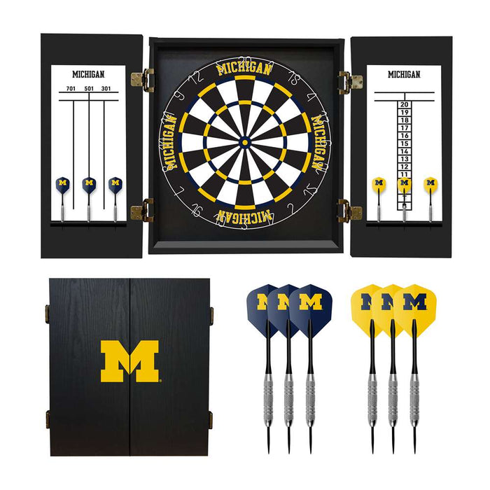 Michigan Wolverines Dartboard Set