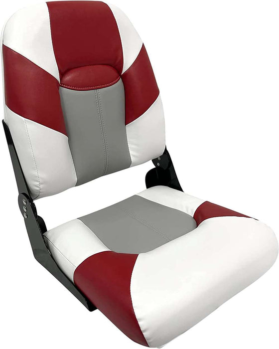 Wise 1461 Baja Series High Back Fishing Seat - Brite White / Grey / Dark Red  
