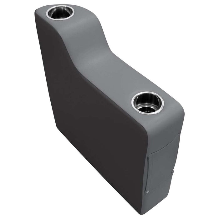 Wise Boat Seat Premier Pontoon Arm Rest - Left Radius - Slate / Dark Neutral