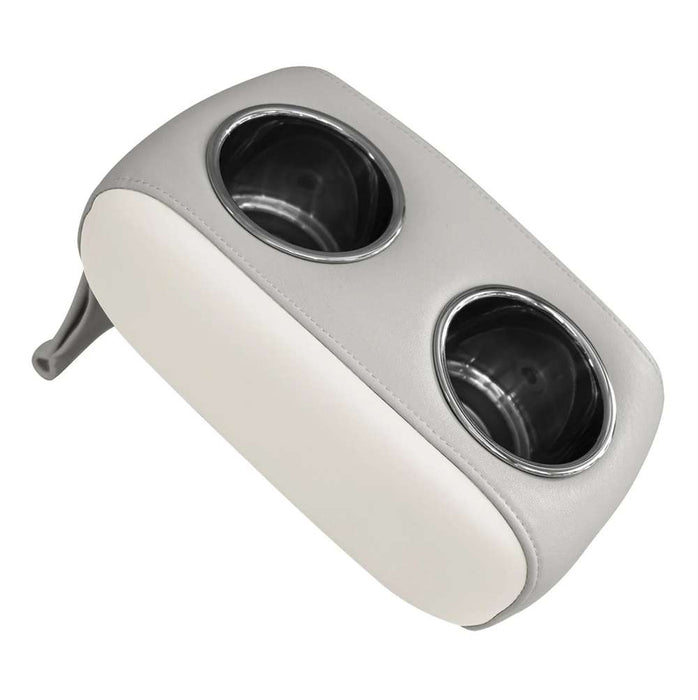 Wise 3059 Portable Stainless Double Drink Holder for Pontoon Furniture - Marble / Brite White  
