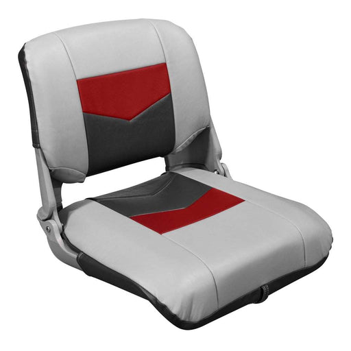 Wise Boat Seat Pro Angler Tour Pro Style Fold Down - Marble / Regal Red / Charcoal
