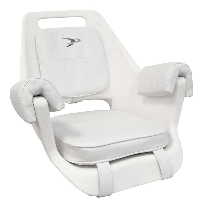 Wise Boat Seat  Deluxe Pilot Chair w/ Armrests - White